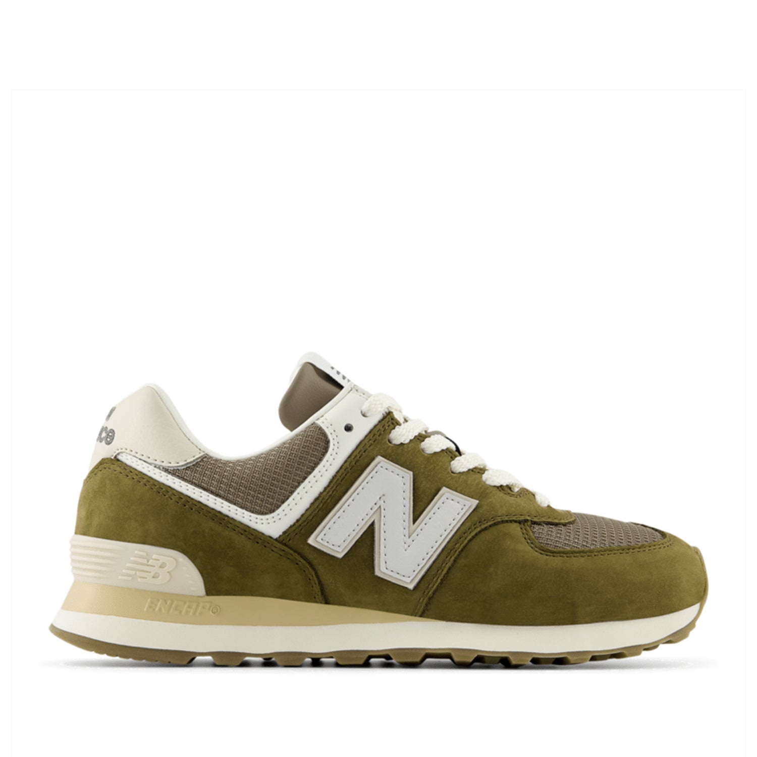 New Balance Unisex 574 in Calcium/Dark Silver Metallic