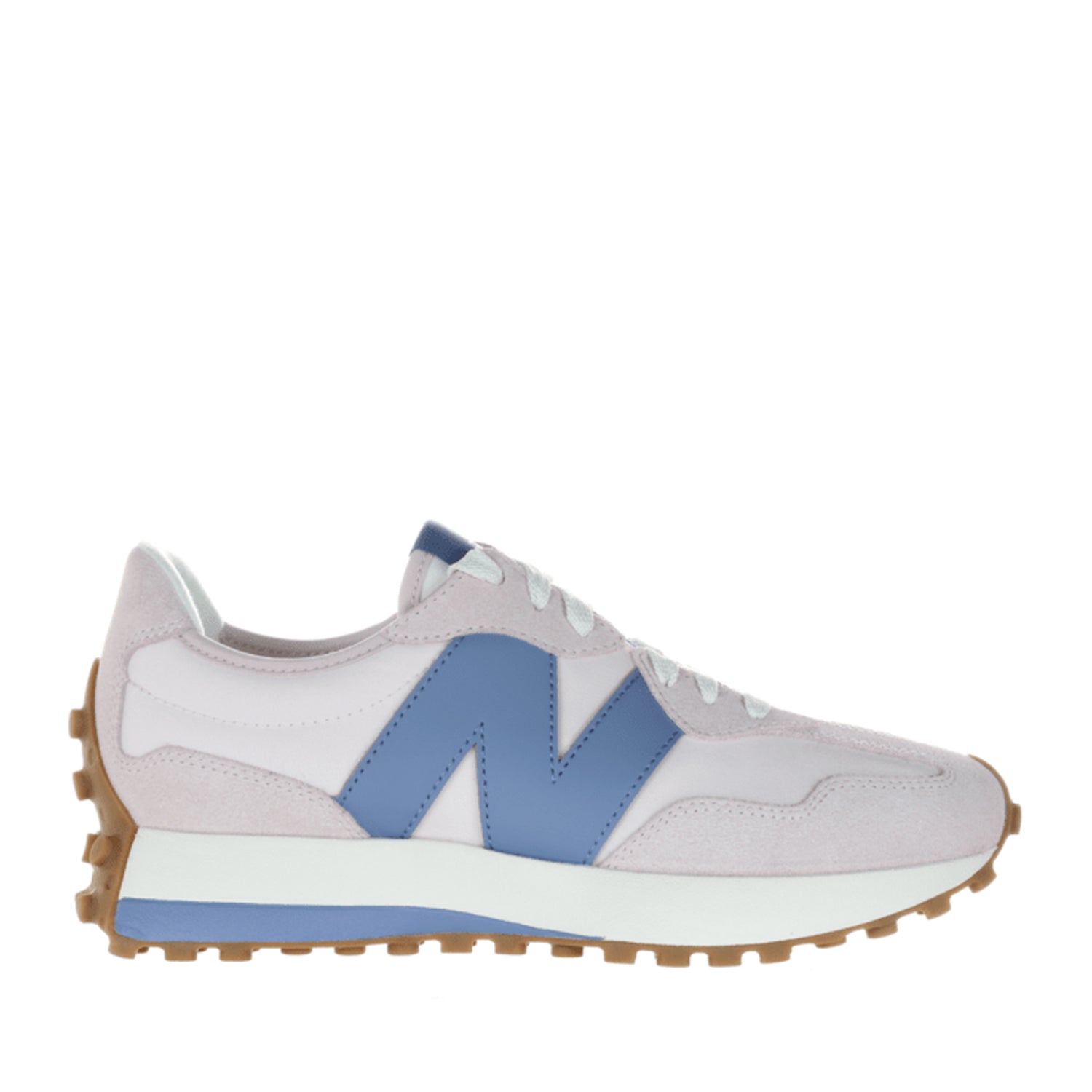 New Balance Women's 327 in Pink Salt/Fairweather Blue