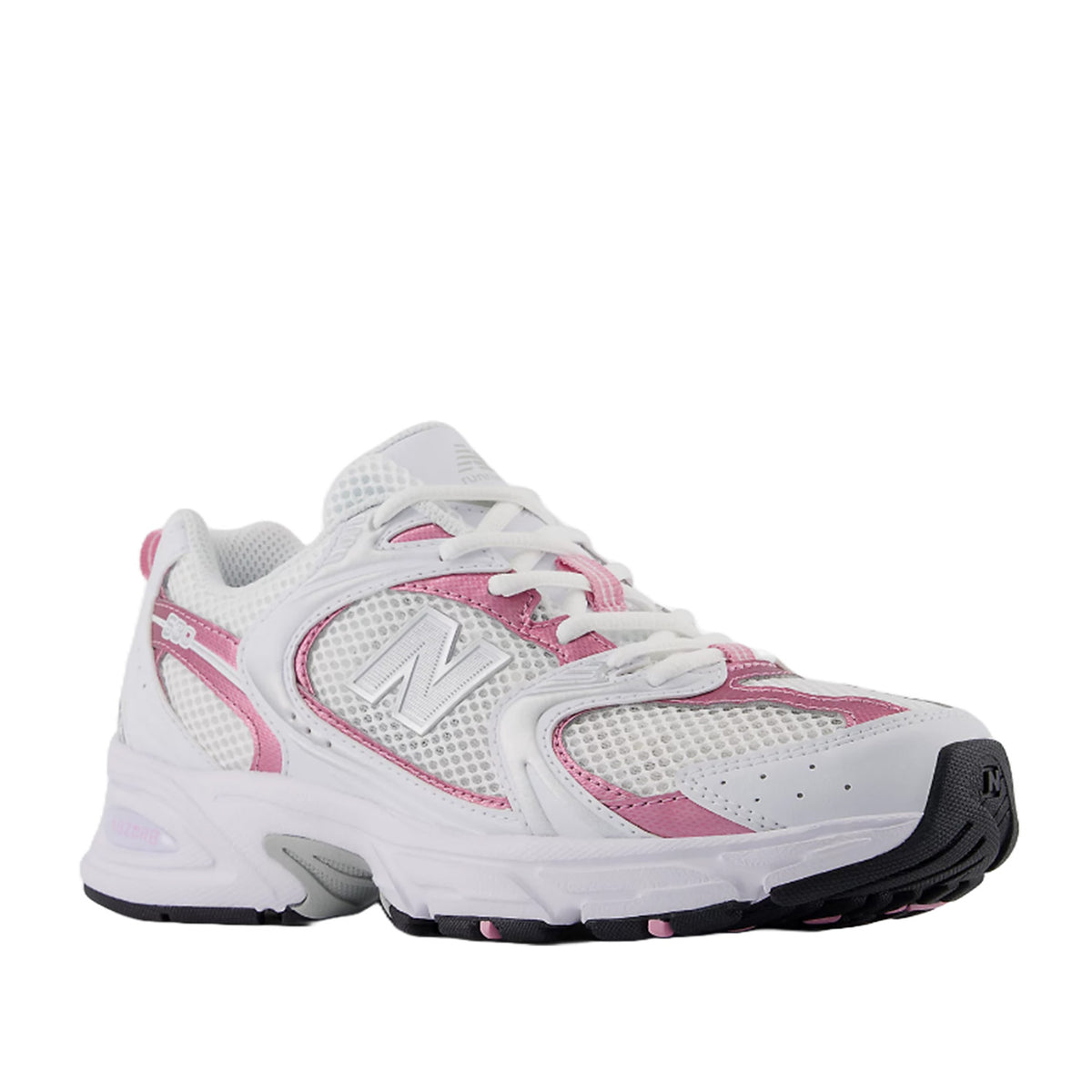New Balance 530 unisexe en blanc/rose sucre/argent métallisé