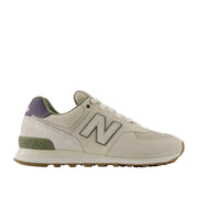 New Balance Unisex 574 in Timberwolf/Dark Olivine