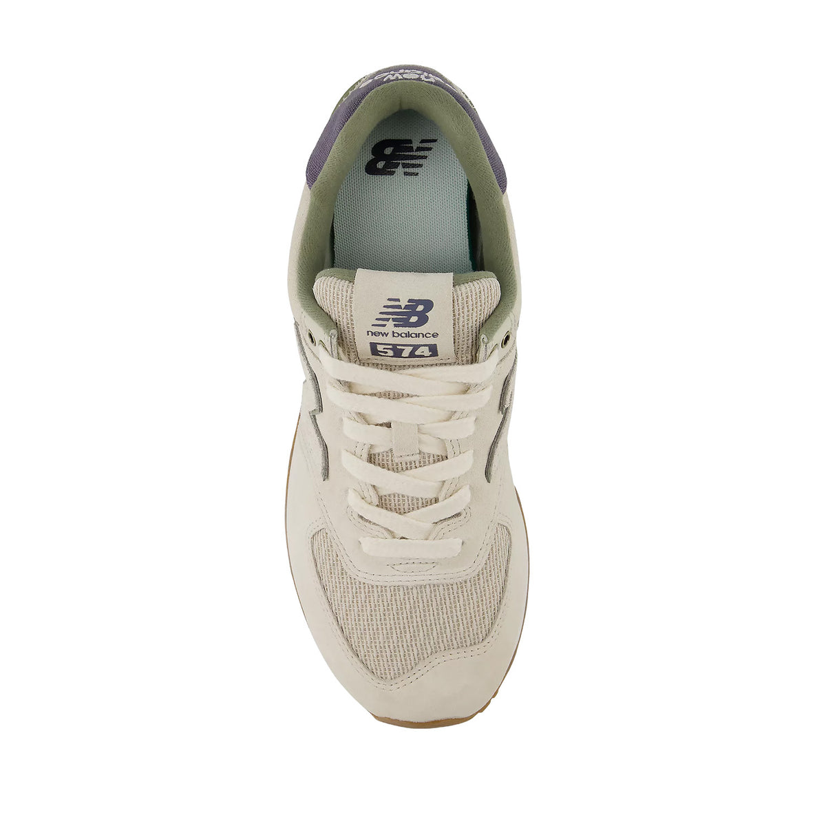 New Balance Unisex 574 in Timberwolf/Dark Olivine
