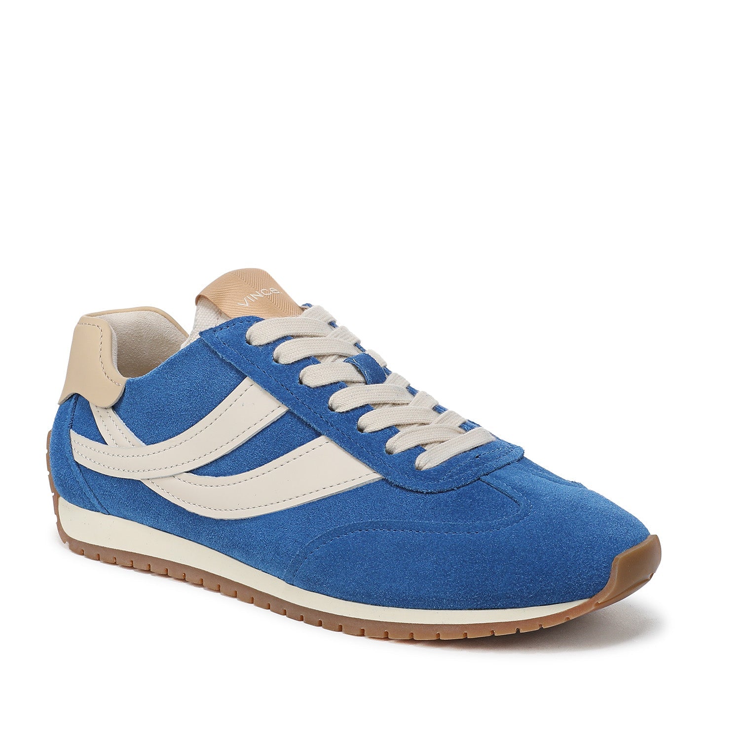 Vince. Chaussure de course Oasis pour femme, coloris bleu lapis/lin.
