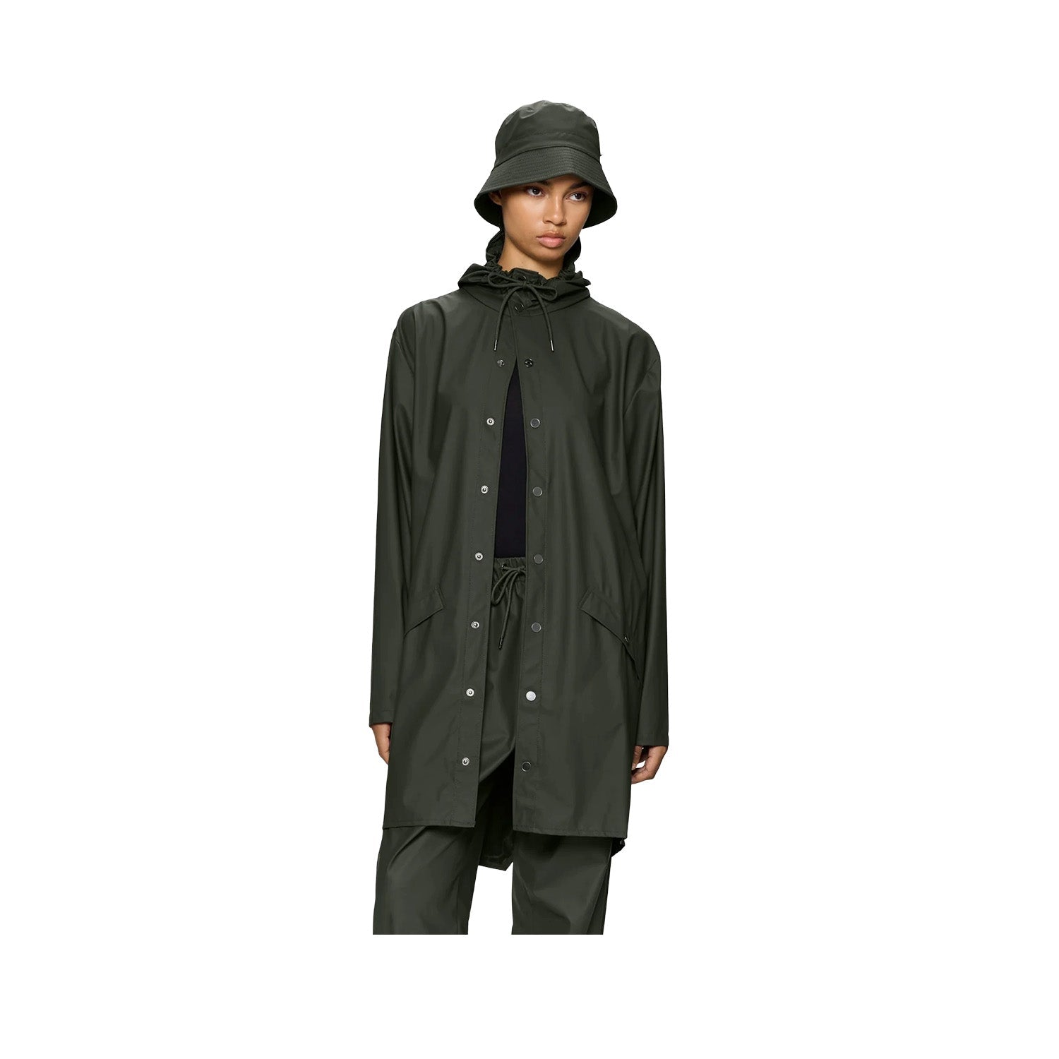 RAINS Unisex Long Jacket W3 in Navy