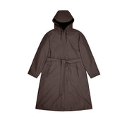 brown long rain jacket on a white background