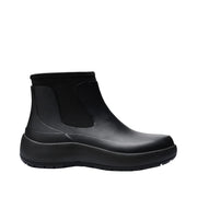 black waterproof boot on a white background