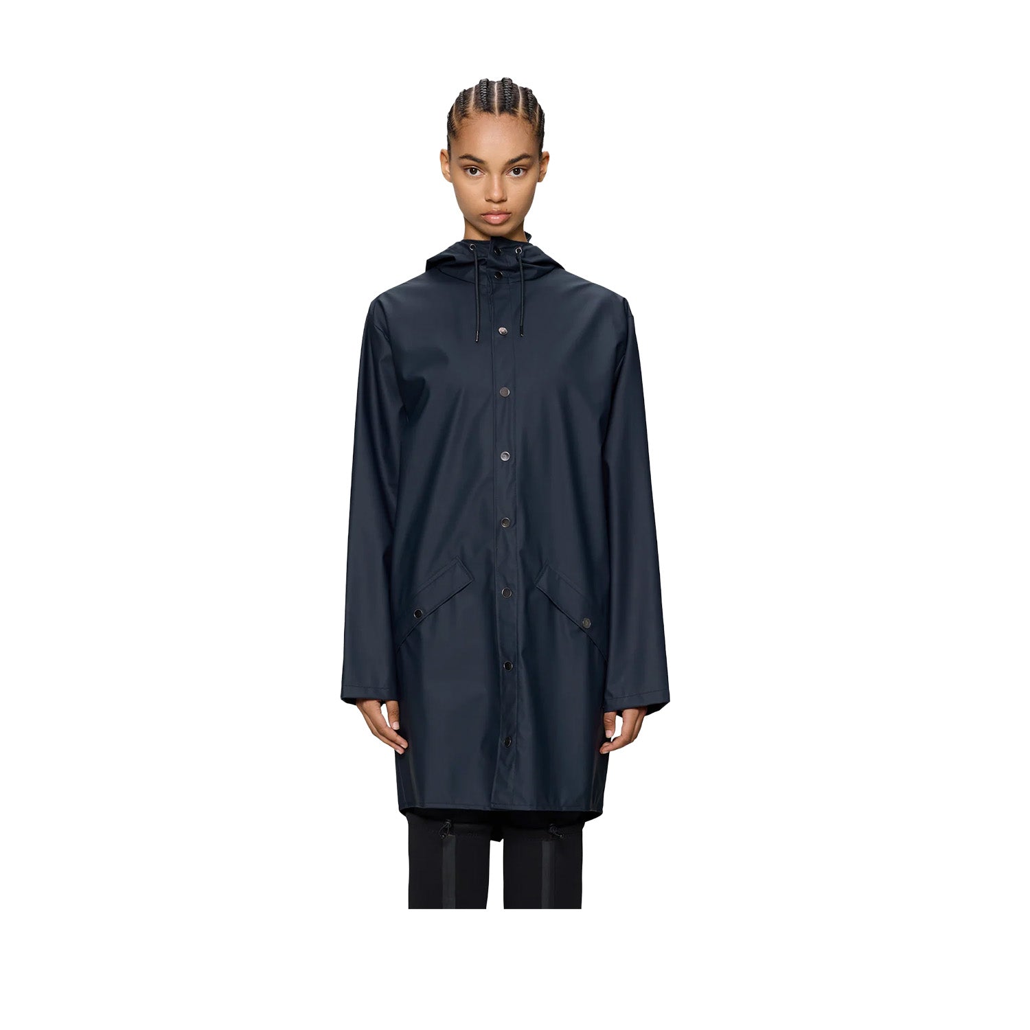 RAINS Unisex Long Jacket W3 in Navy