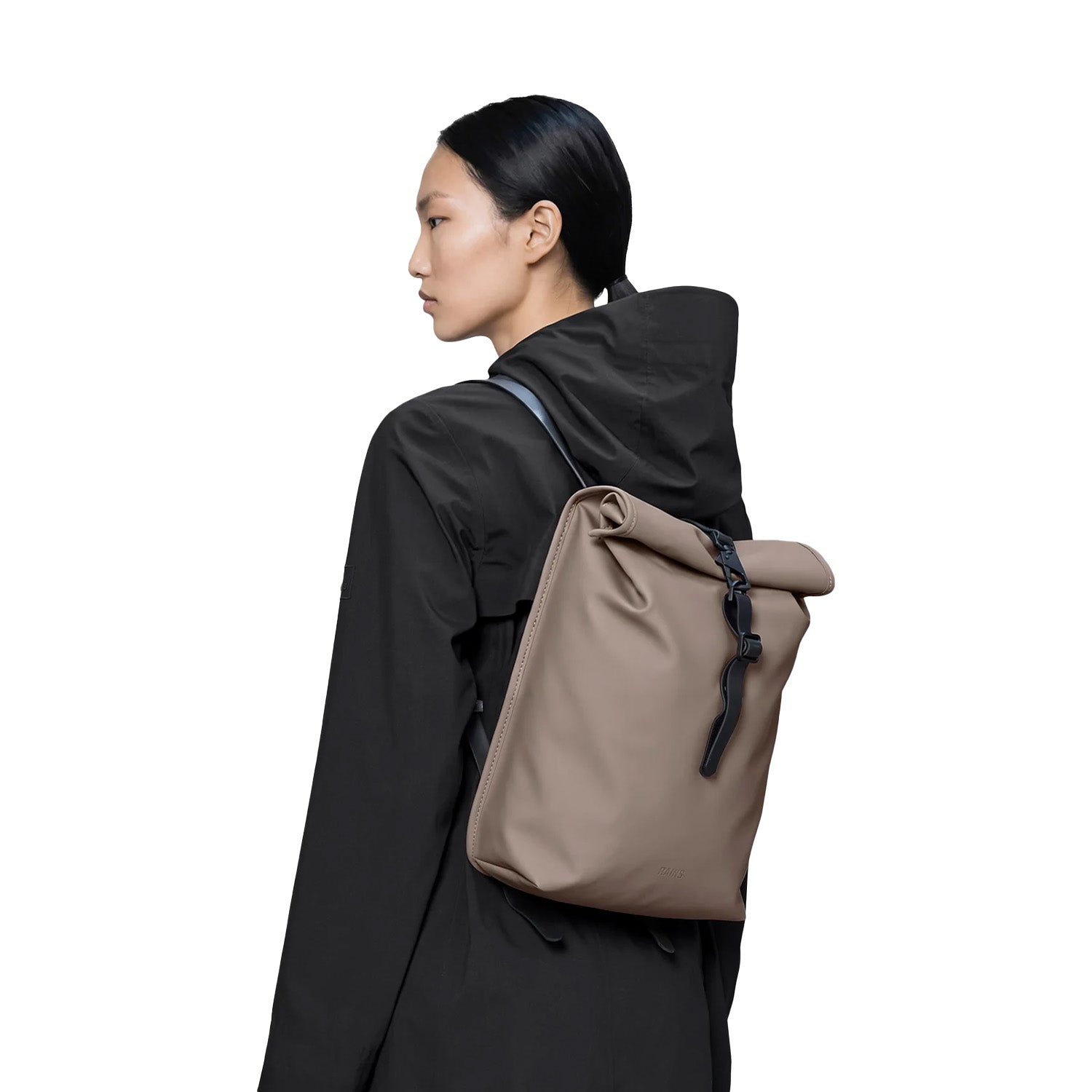 Rains Rolltop Rucksack Mini W3 in Cinder