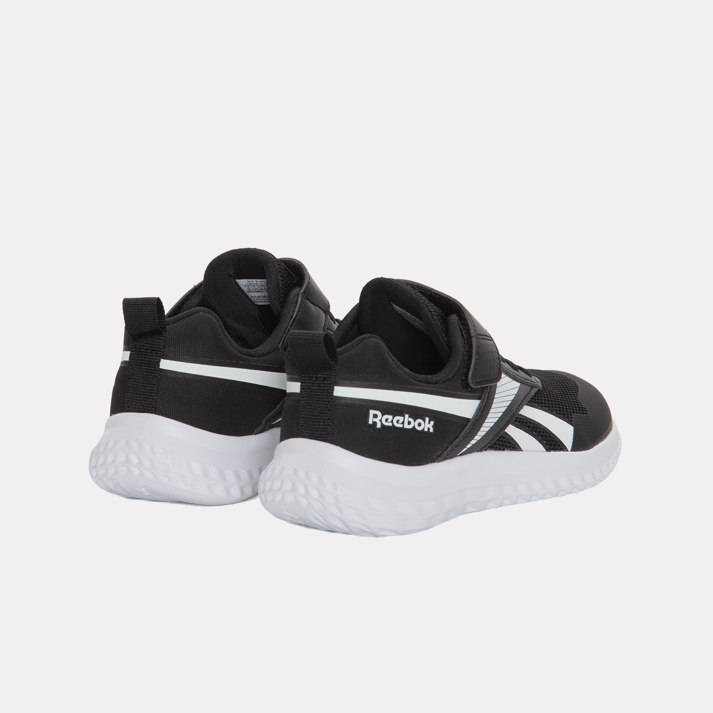 Reebok Kids' Rush Runner 5 Elastic Lace & Top Strap Child  In Black/Black M