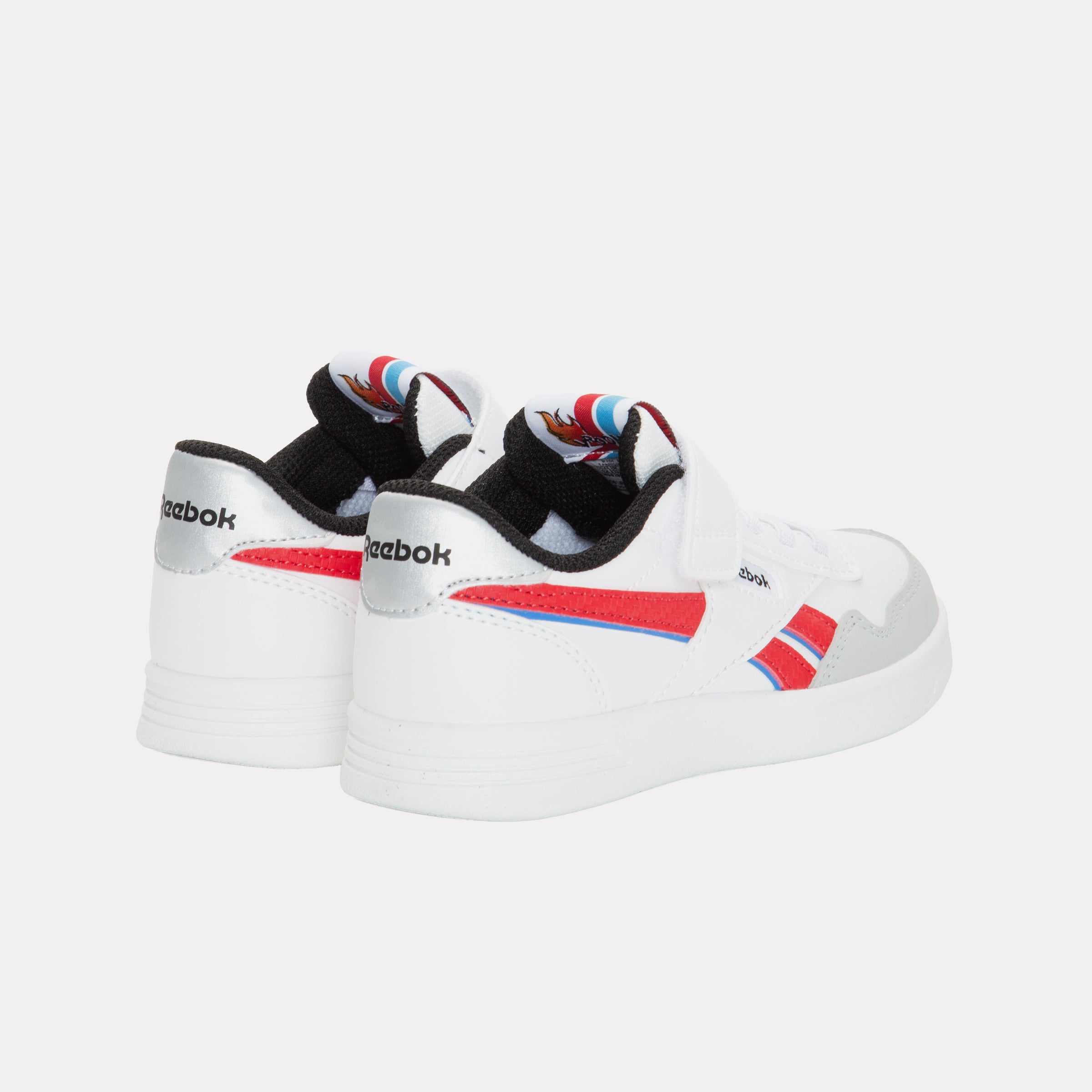 Reebok Kids' Court Advance Elastic Lace & Top Strap Child  In White/Vector M