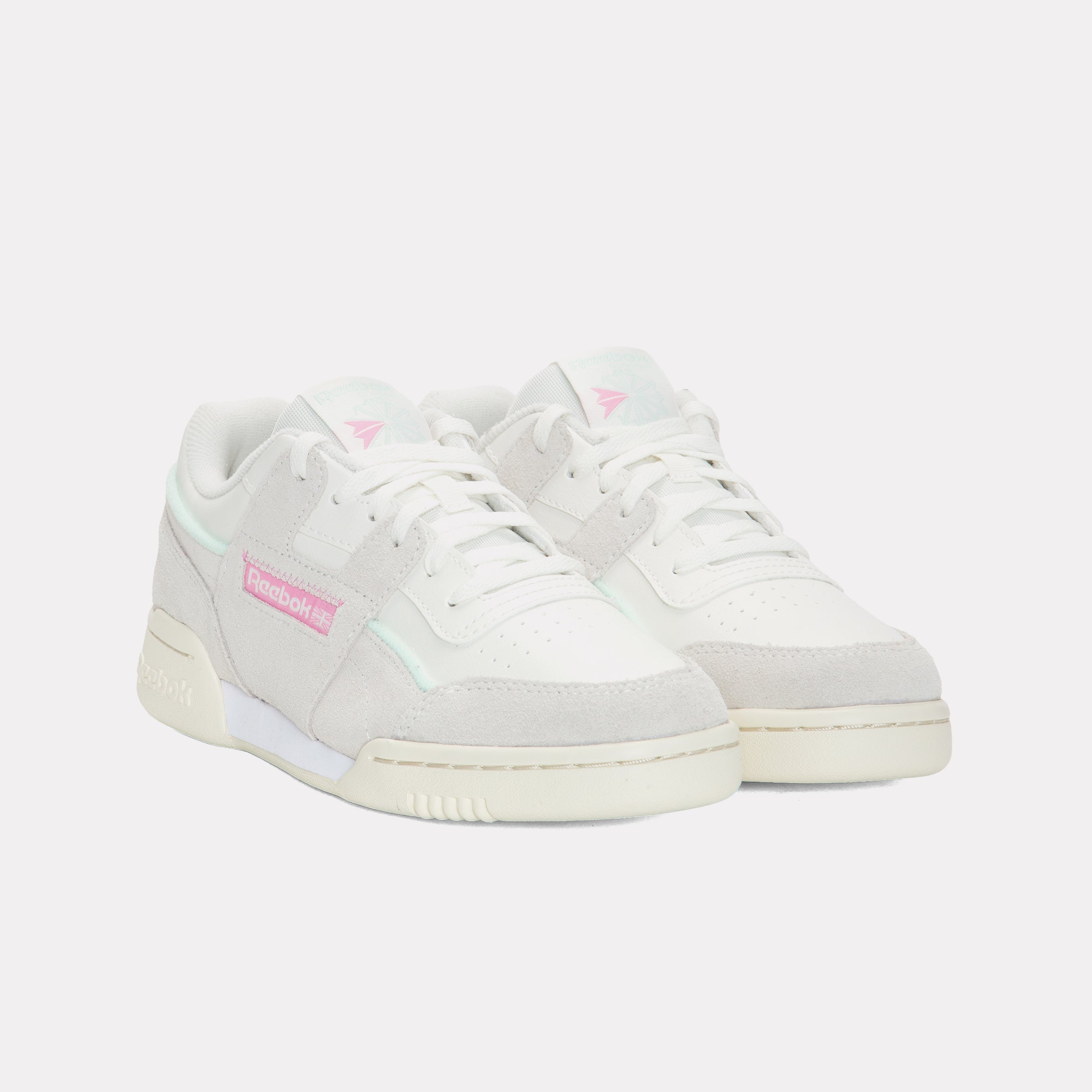 Reebok Girl's' Workout Plus Junior  In Chalk/Playfulpink/Invertedaqua M
