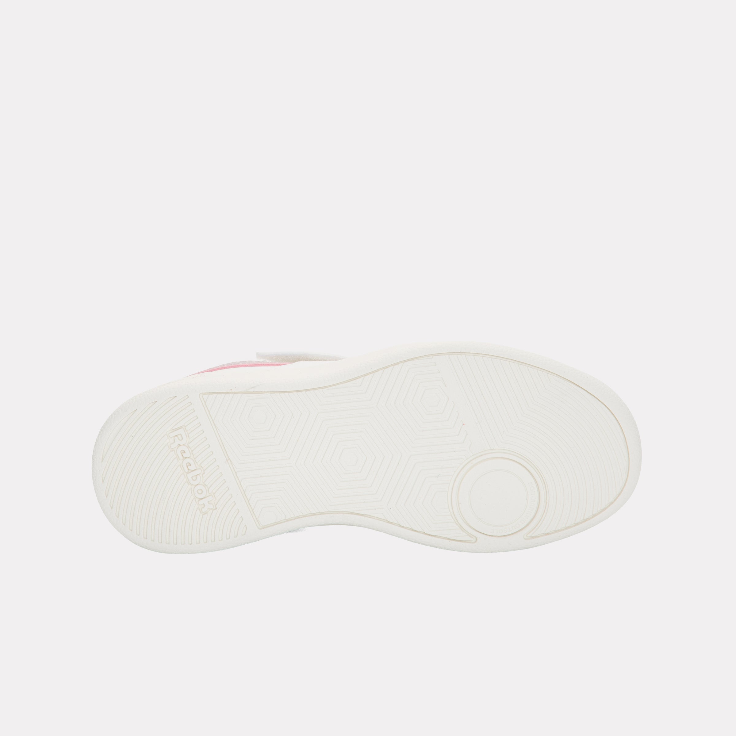 Reebok Girl's' Court Advance Elastic Lace & Top Strap Child  In Chalk/Mutedmauve/Playfulpink M