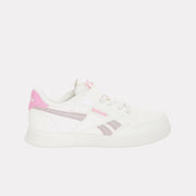 Reebok Girl's' Court Advance Elastic Lace & Top Strap Child  In Chalk/Mutedmauve/Playfulpink M