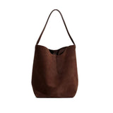 Ry & Ginger Small Suede Tote in Coffee