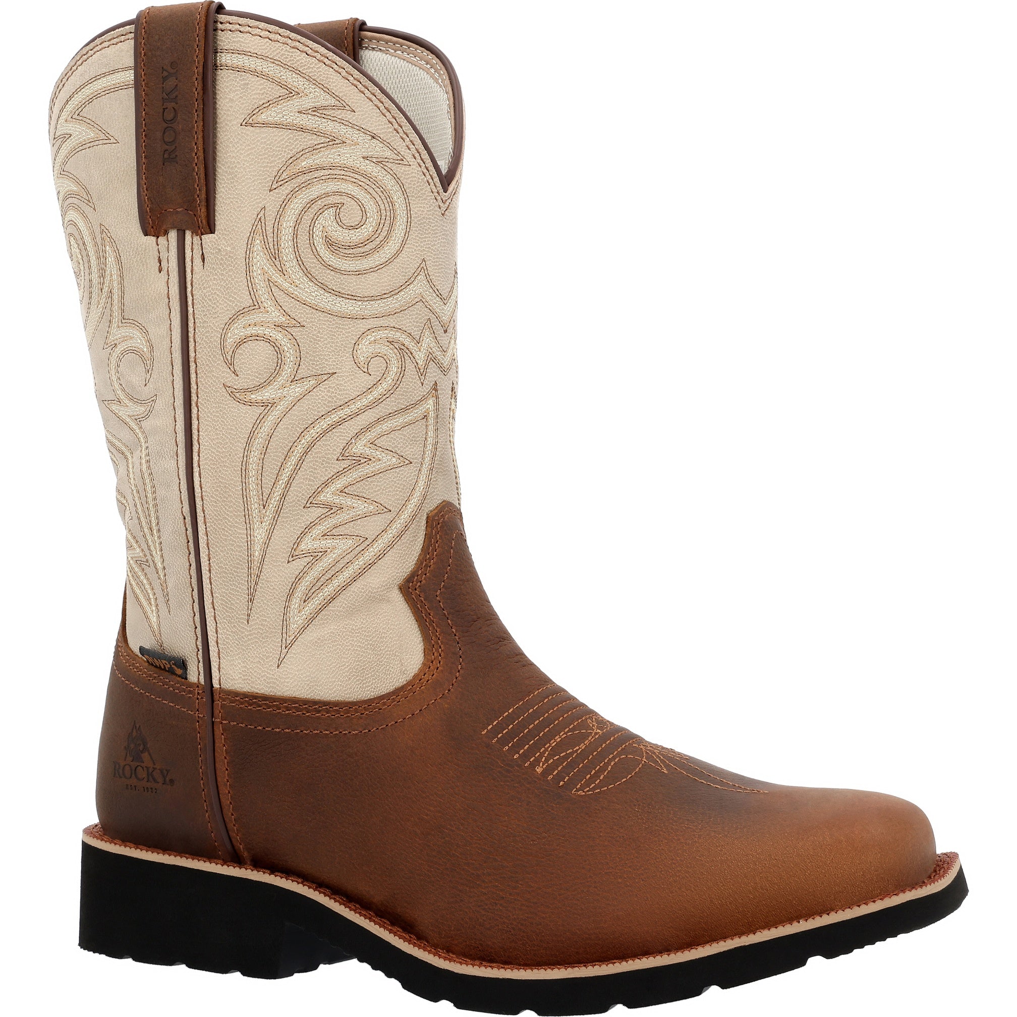 Rocky Men's Monocrepe  12" Waterproof Leather Western Boo In Brown M