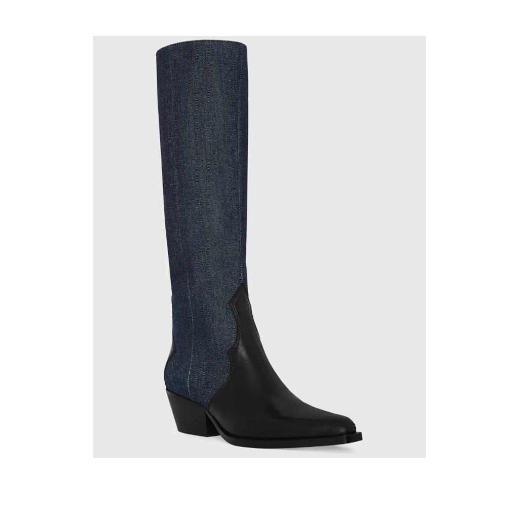 Bottes hautes Colt pour femme de Rebecca Minkoff, couleur denim foncé