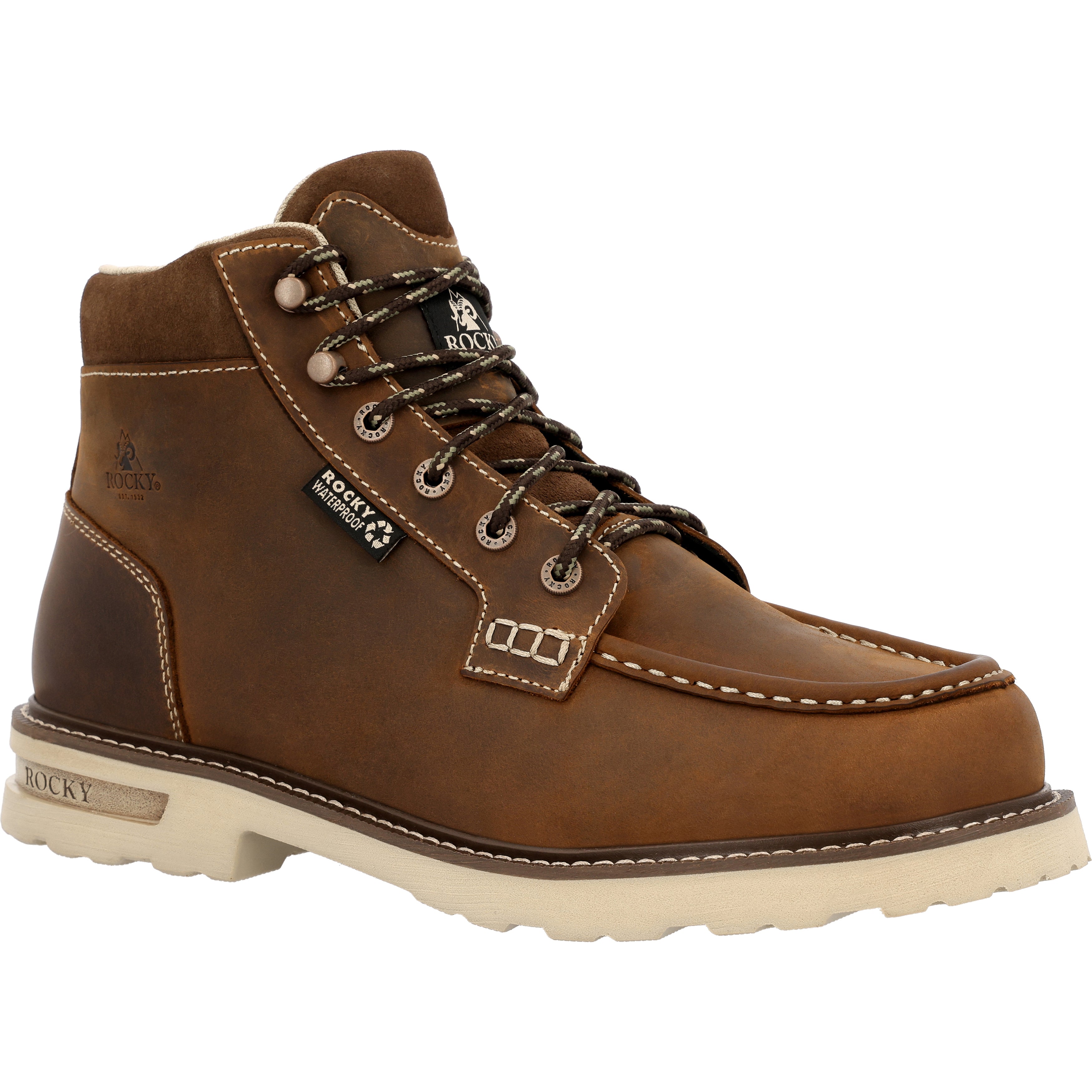 Rocky Men's Grindstone  11" Waterproof Work Boot In Crazy Horse W