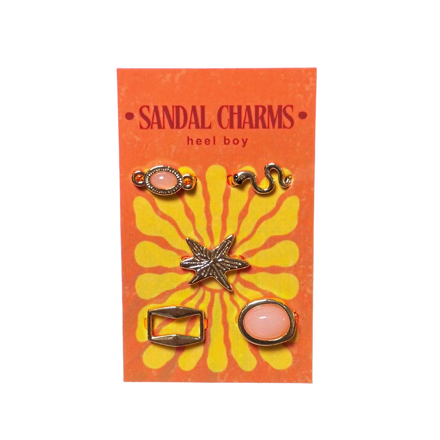 heel boy Sandal Charms in Rose Gold, 5 pack