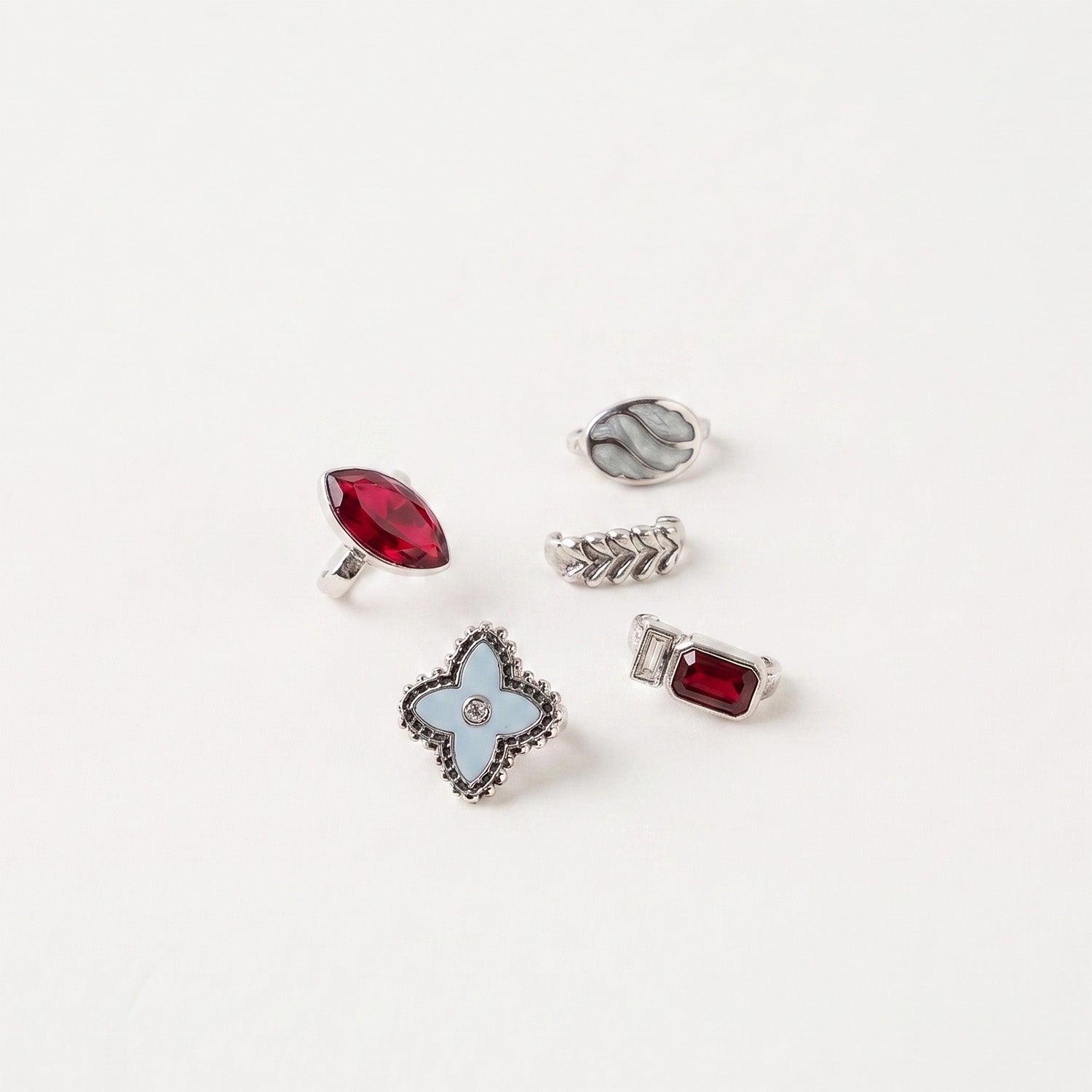 heel boy Sandal Charms in Red Silver, 5 pack