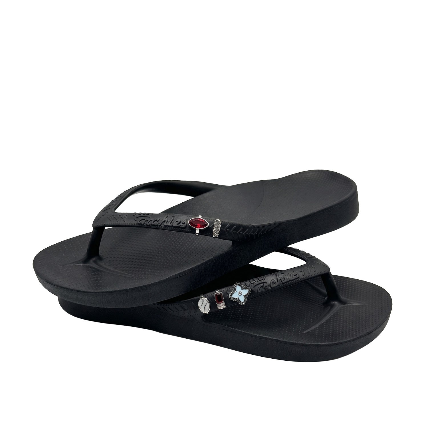 heel boy Sandal Charms in Red Silver, 5 pack