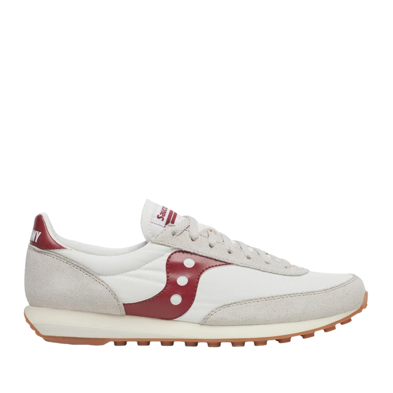 Saucony Unisex Trainer 80 in White/Maroon