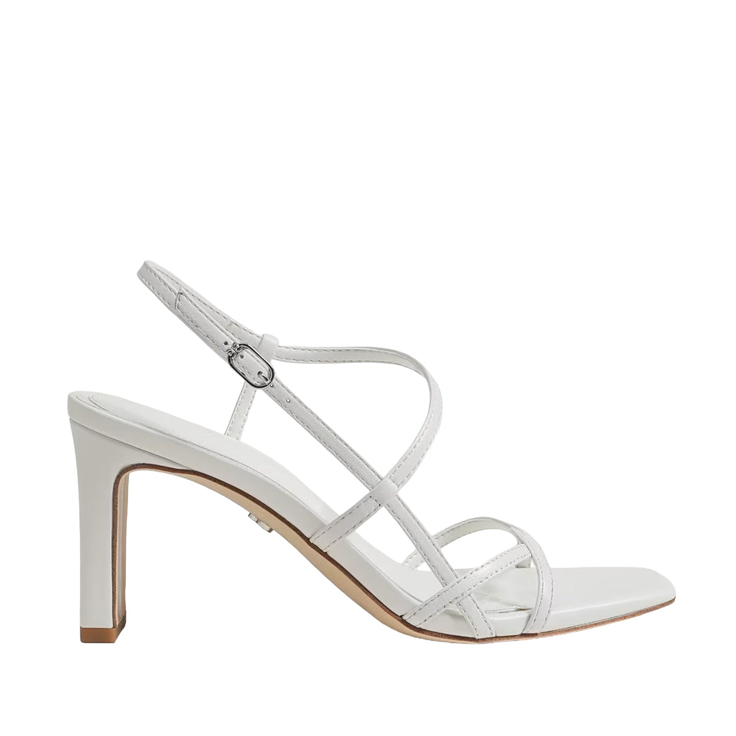 White strappy sandal on a white background