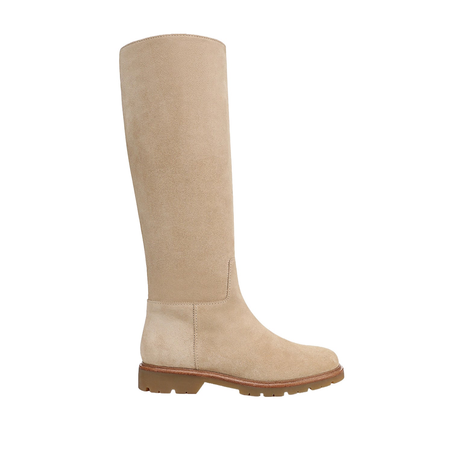 Vince. Bottes Sibelle pour femme, mollet large, couleur dune claire