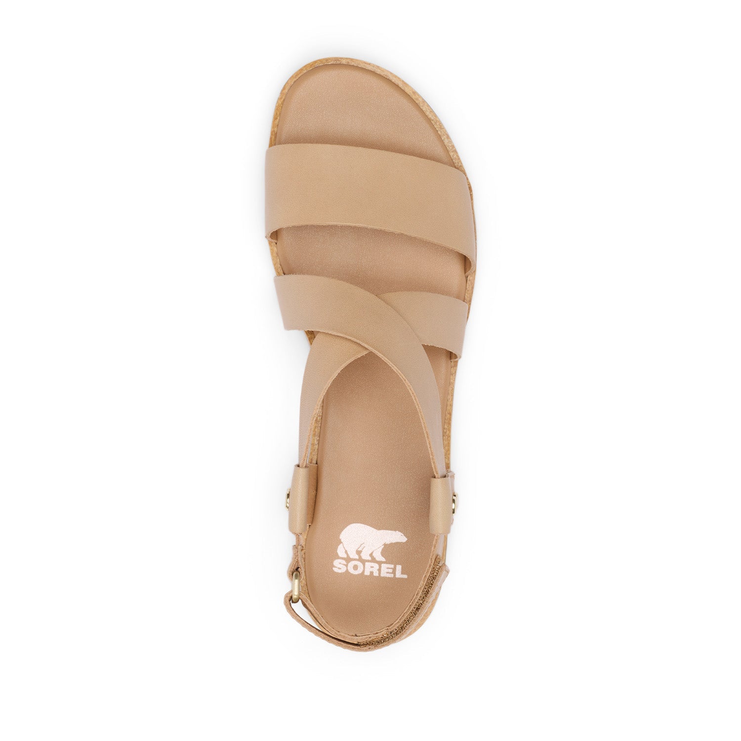 Sorel Women's Ella III Crisscross Sandal in Honest Beige/Gum