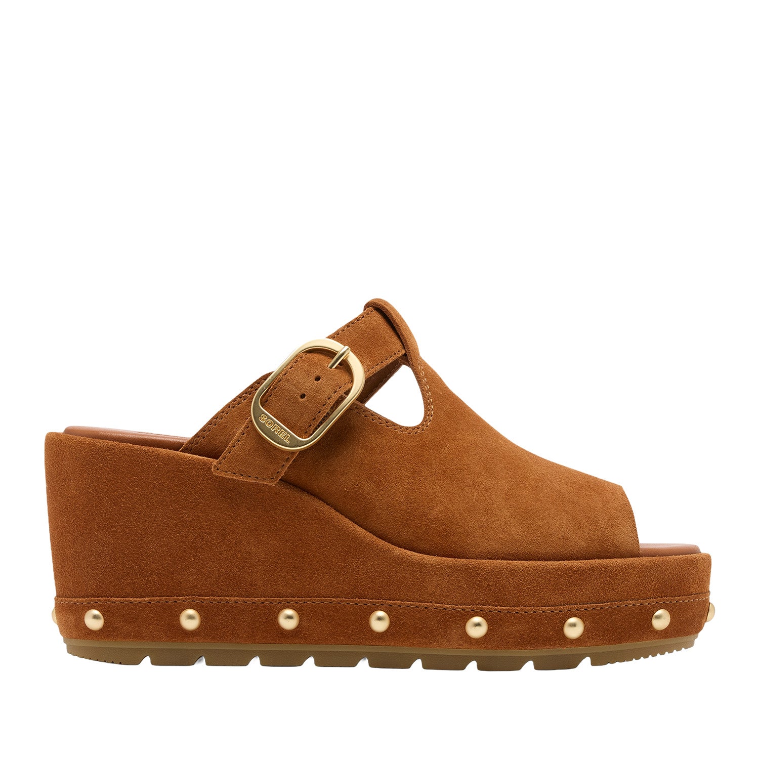 Sorel Women's Sunpeak™ Wedge Slide Rvt in Iced Tea/Gum 16