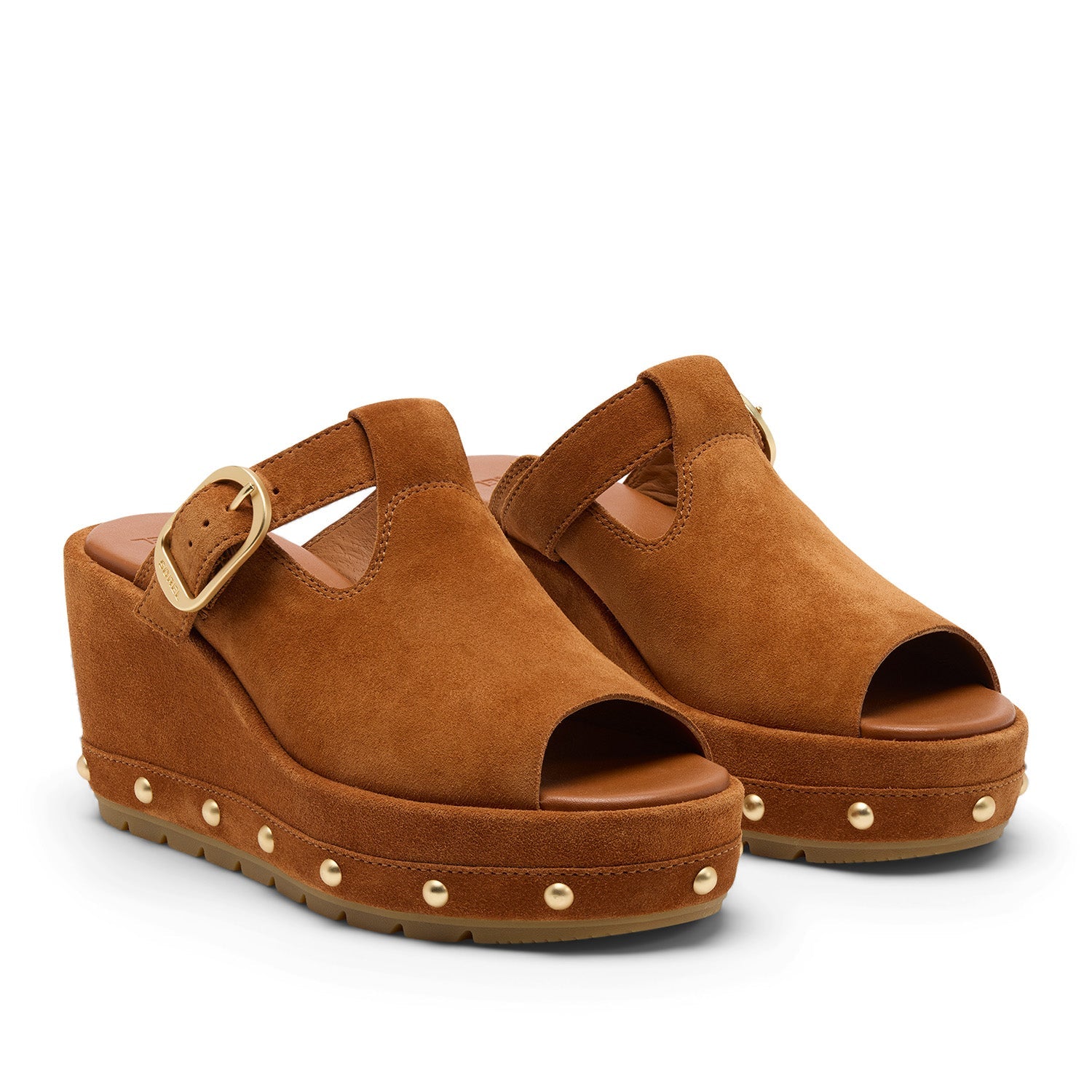 Sorel Women's Sunpeak™ Wedge Slide Rvt in Iced Tea/Gum 16