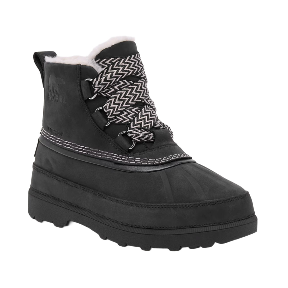 Sorel Women's Ambler Fireside Chukka WP in Black/Dark Stone