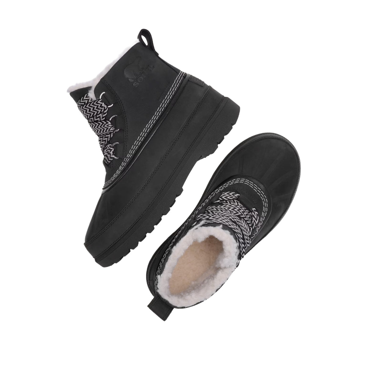 Sorel Women's Ambler Fireside Chukka WP in Black/Dark Stone
