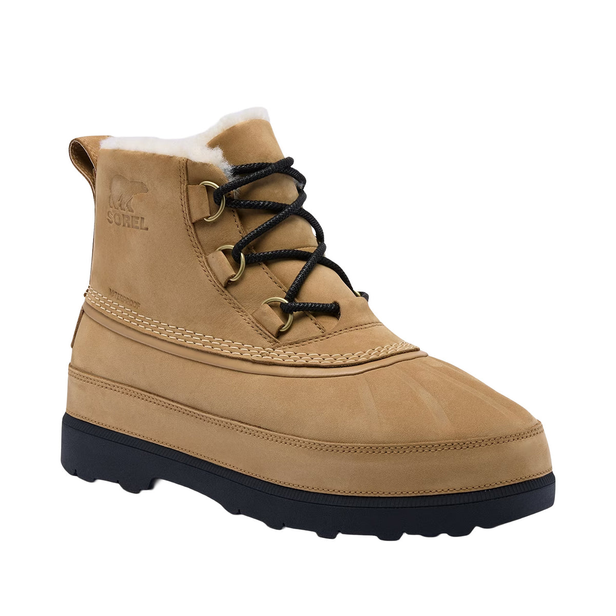 Sorel Men's Ambler Fireside Chukka WP in Caribou Buff/Black