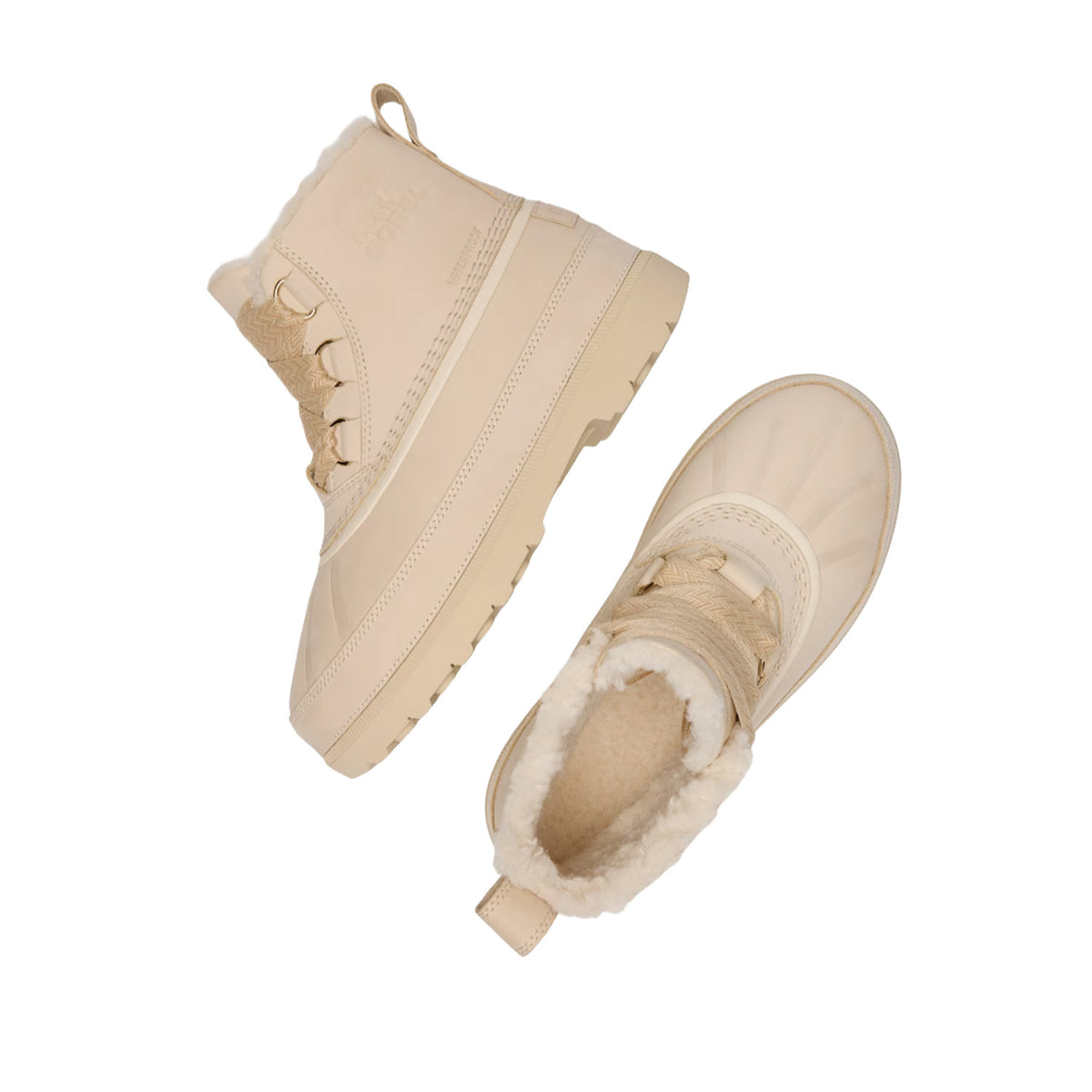 Sorel Women's Ambler Fireside Chukka WP in Bleached Ceramic/Warm Gold