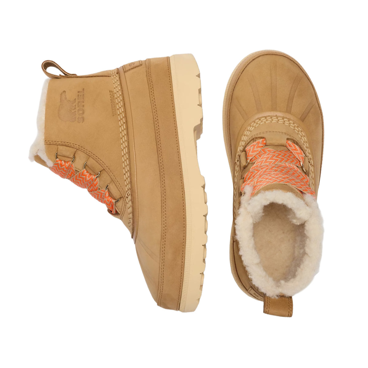 Sorel Women's Ambler Fireside Chukka WP in Caribou Buff/Caribou Beige