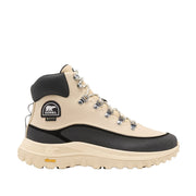 beige waterproof leather hiker boot on a white background