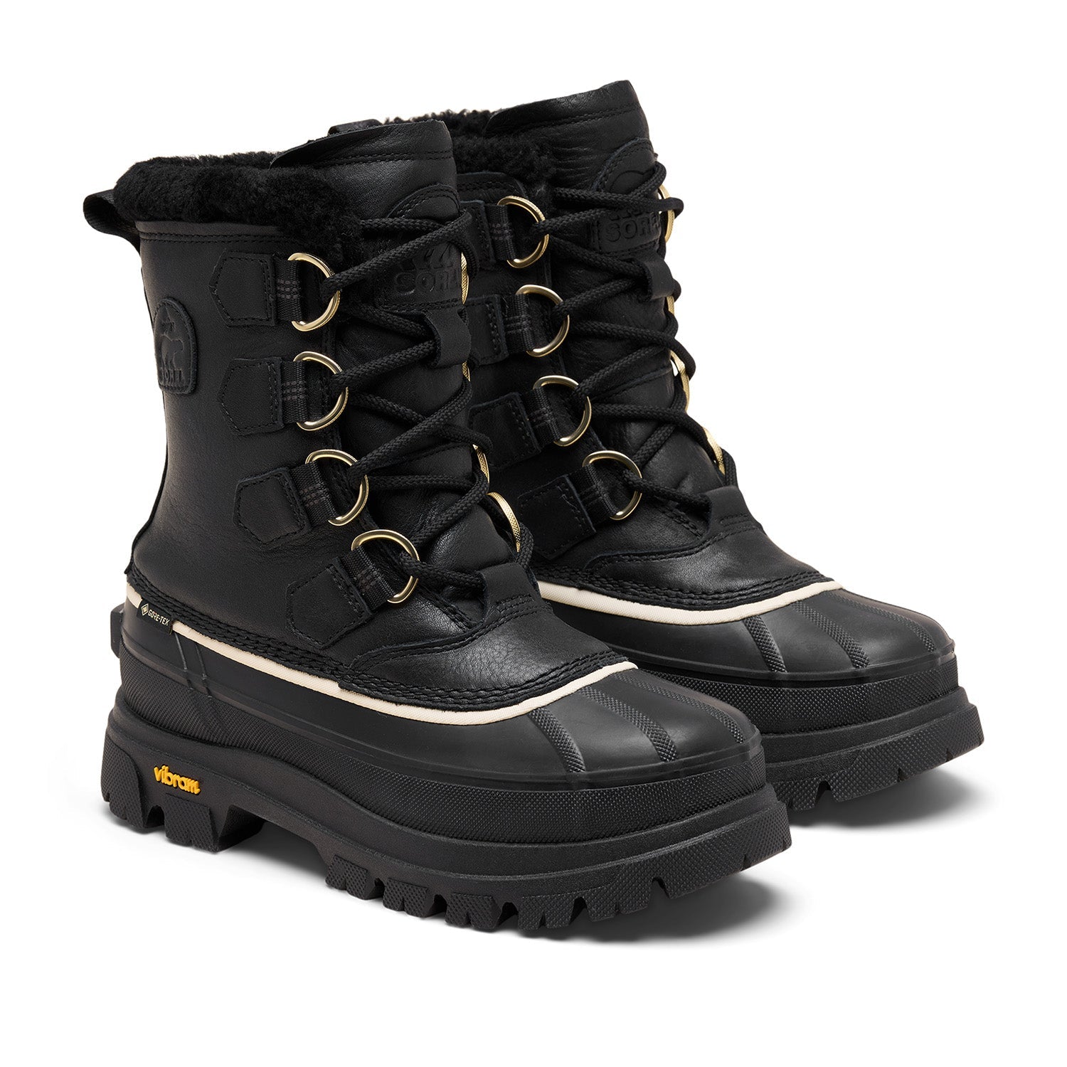 Sorel Women's Caribou Horizon Gtx in Black/Honey White