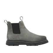 grey suede waterproof chelsea boot on a white background