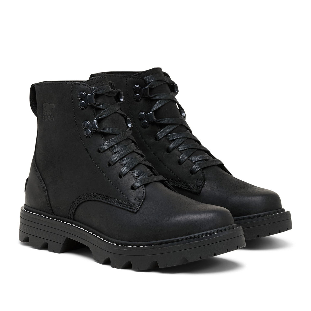 Sorel Women's Revel Road, Boot Lace Wp in Black/Black
