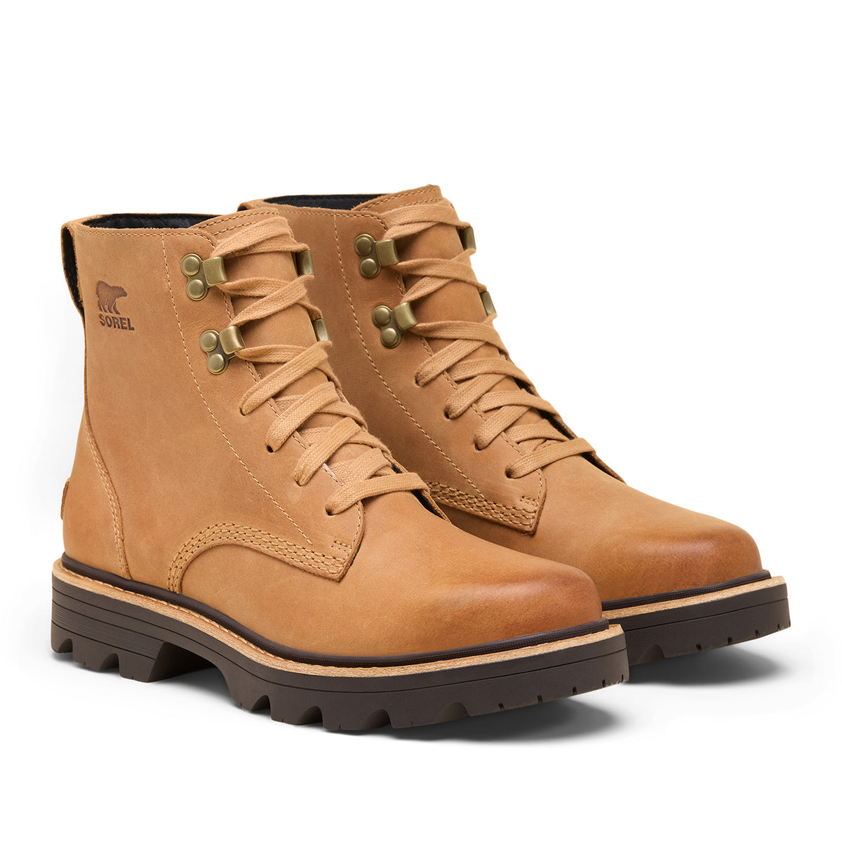 Sorel Women's Revel Road, Boot Lace Wp in Tawny Buff/Blackened Brown