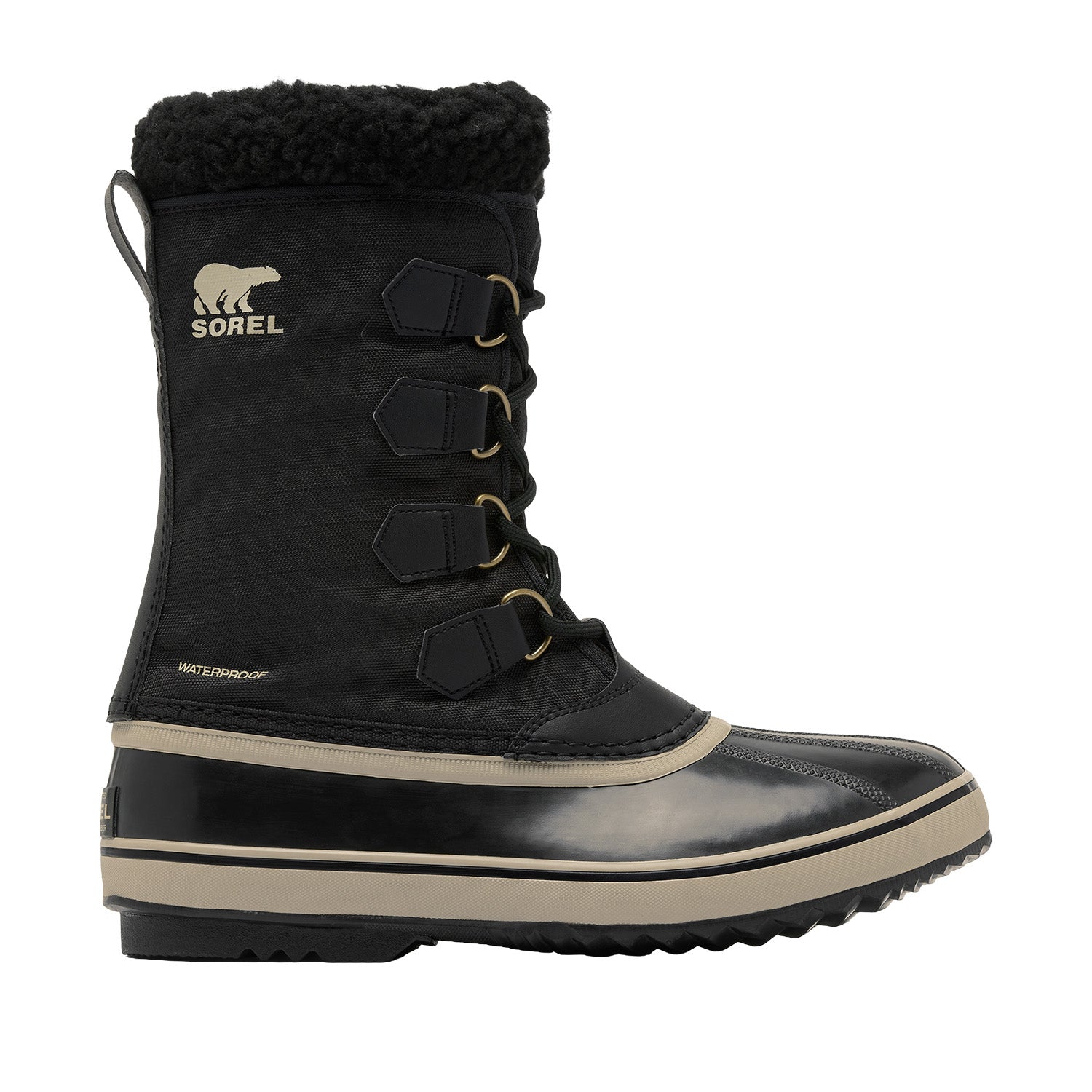 Sorel Men's 1964 Pac Nylon WP in Black/Ancient Fossil