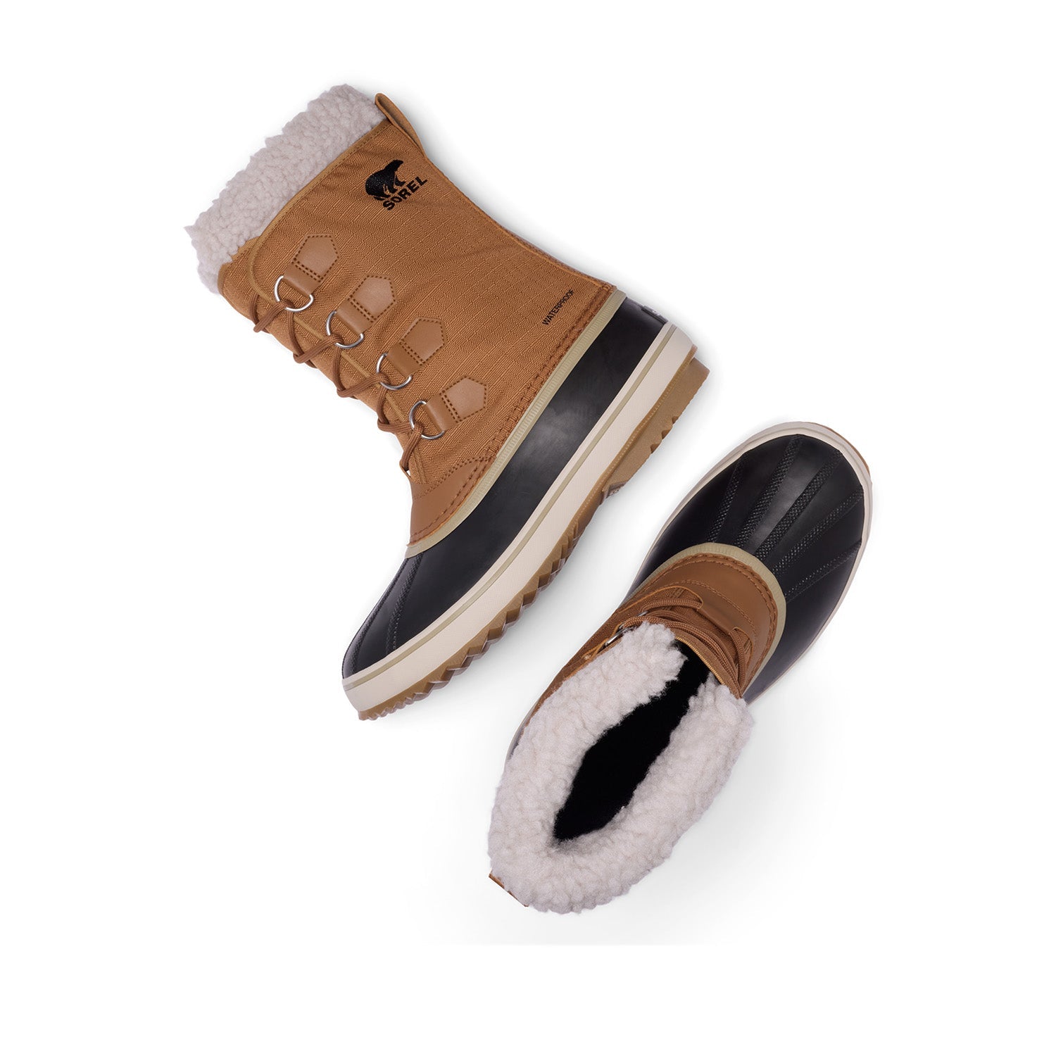 Sorel Men's 1964 Pac Nylon WP in Camel Brown/Black