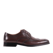 Brown dress shoe on a white background