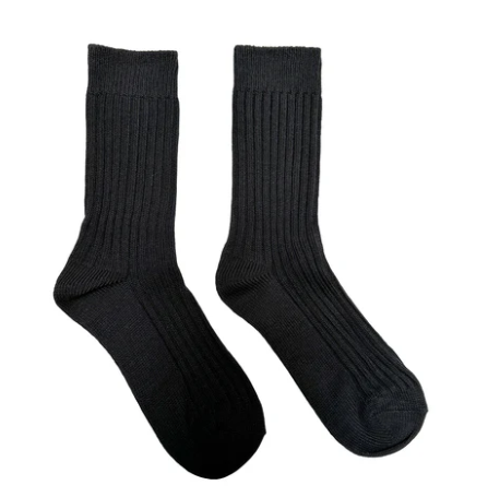FLOOF Ribbed Tube Sock in Black