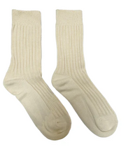 Floof Ribbed Tube Sock in Beige