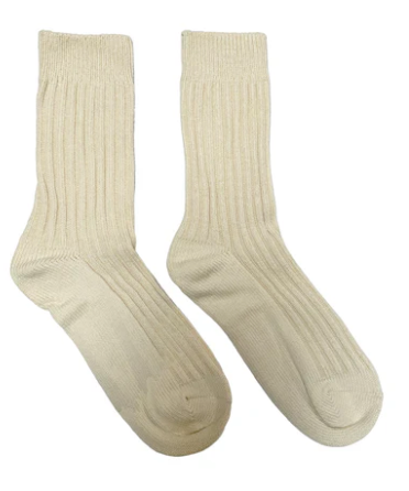 Floof Ribbed Tube Sock in Beige