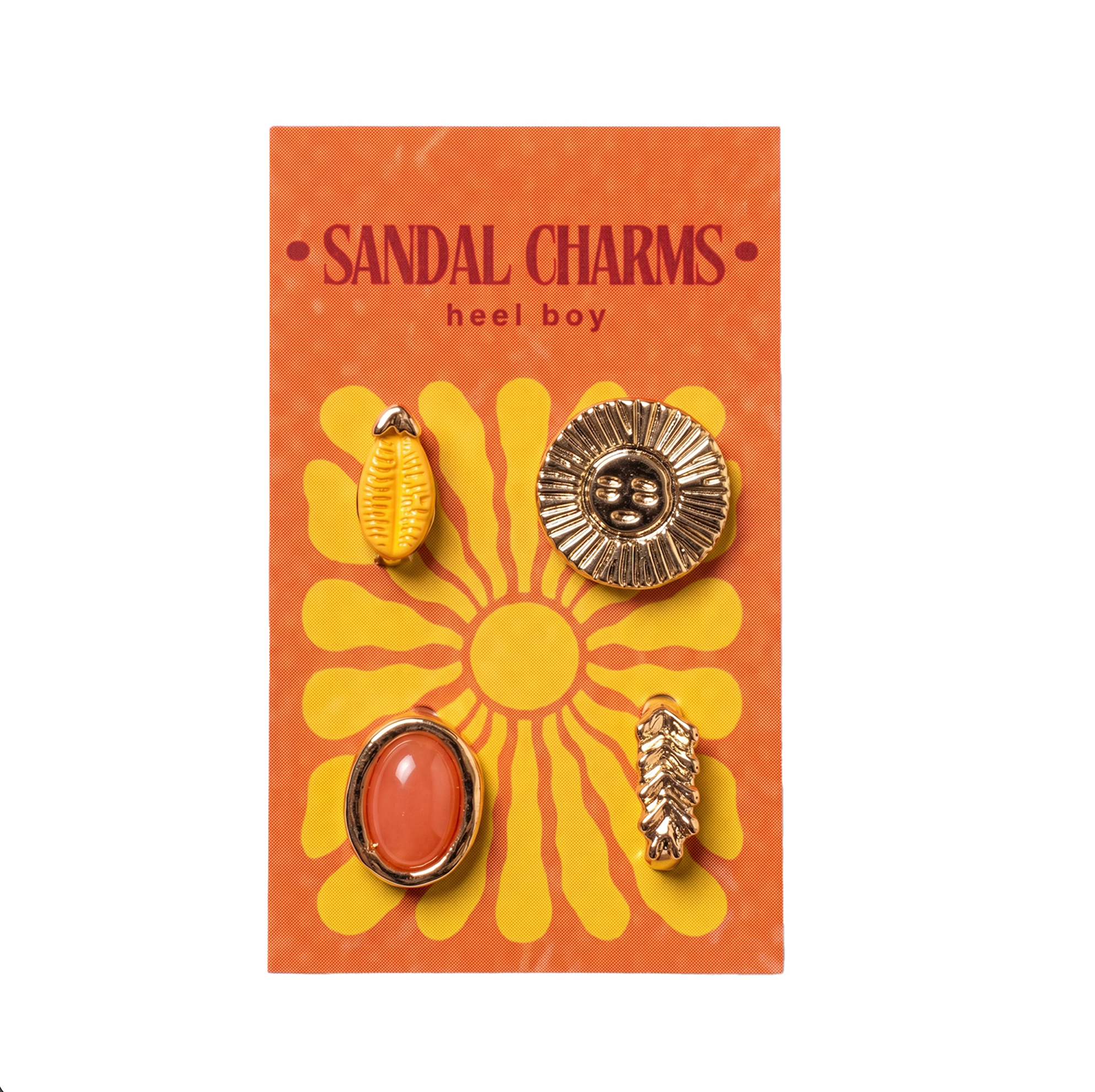 heel boy Sandal Charms in Orange Gold, 4 pack