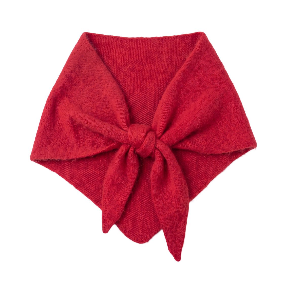 Floof Triangle Scarf in Red