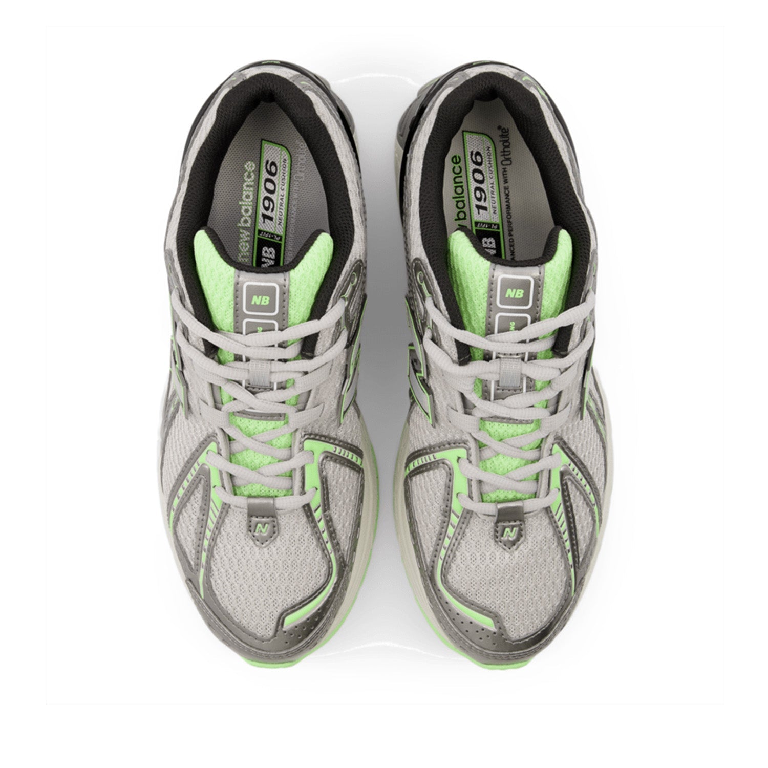 New Balance Unisex 1906 in Dark Silver Metallic with Mint Flash and Lime Leaf