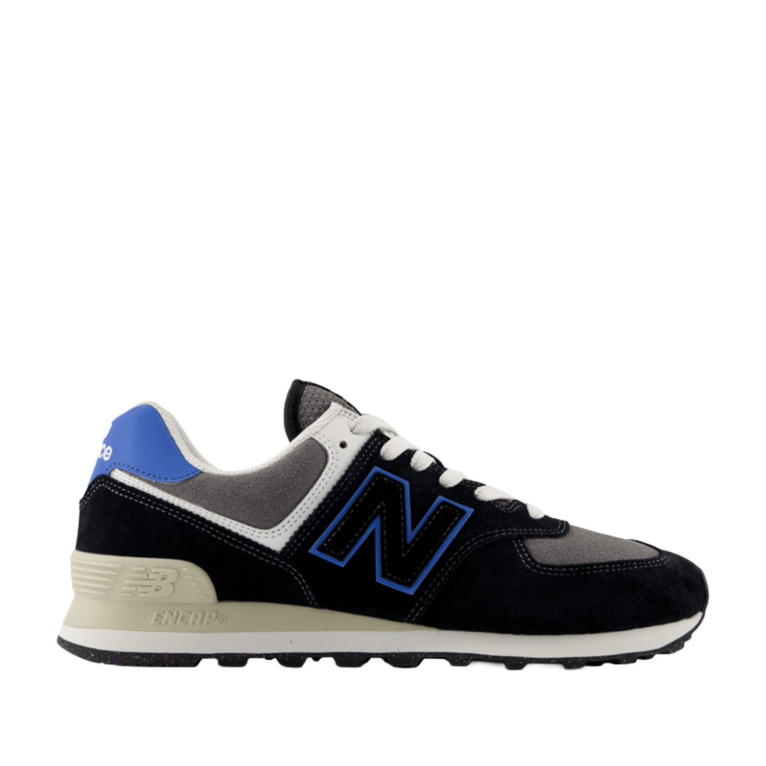 New Balance 574 unisexe, noir avec agate bleue