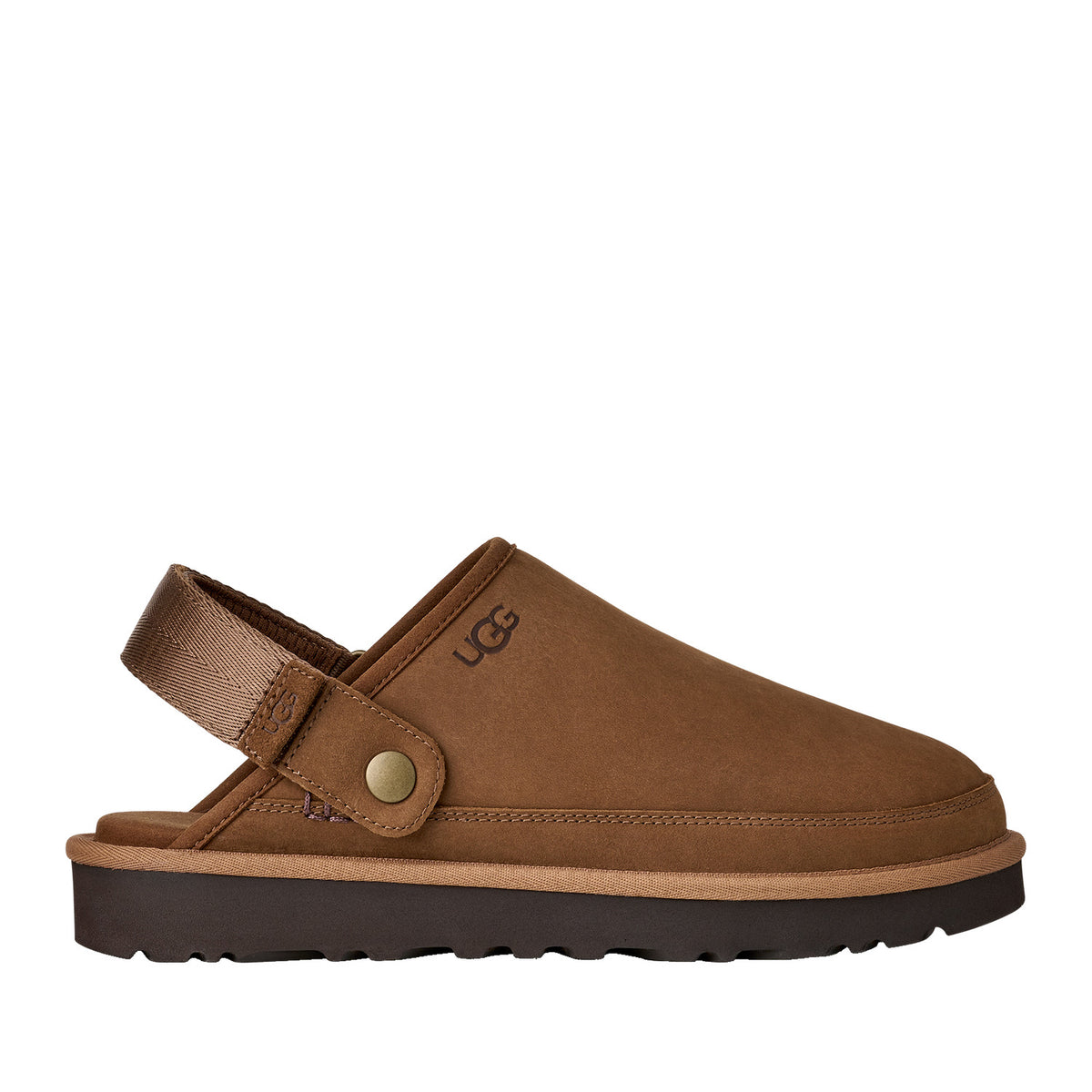 UGG Men's Goldencoast Clog II Nubuck in Dark Chestnut